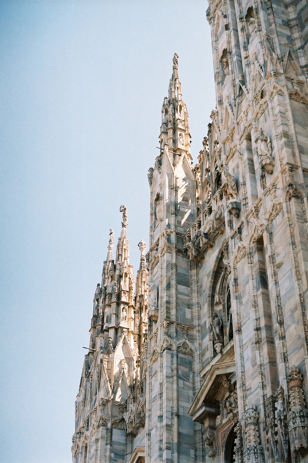 Analog photo of the Milan Cathedral.