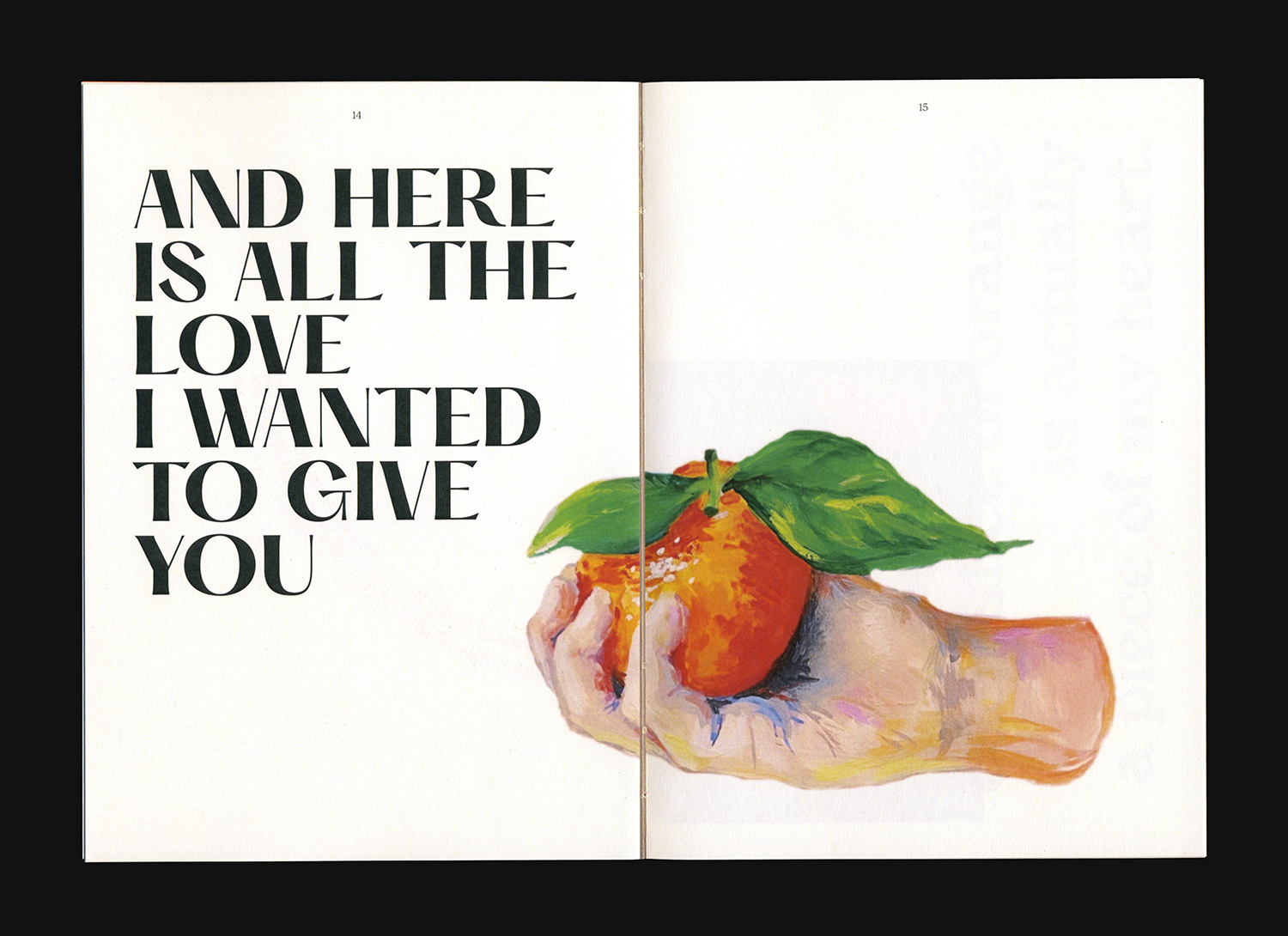 Book spread with text and an illustration.